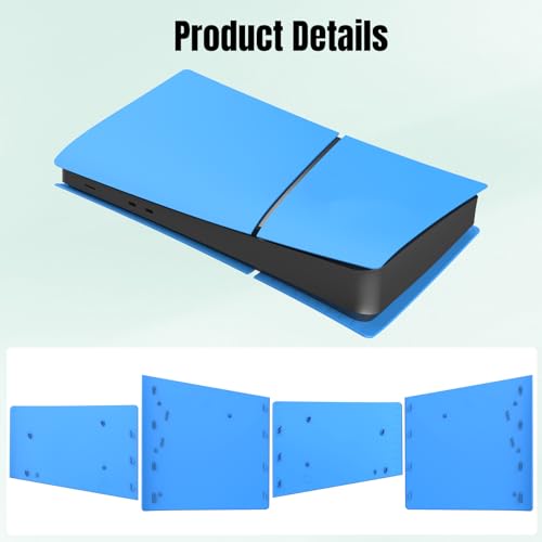 Image of Slim Digital Edition Cover Plates for New PS5 Slim Console, Shell Panels Compatible with New PlayStation 5 Slim Accessories Protective Replacement Faceplate (Starlight Blue)