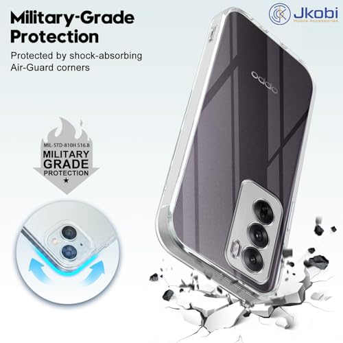 Image of Jkobi Back Cover for Oppo Reno12 5G | Oppo Reno 12 5G (Silicone Clear Shockproof Case with Camera Protection | Soft and Flexible | Transparent)
