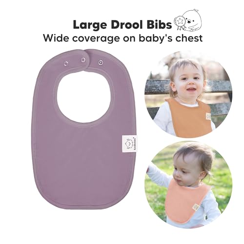 Image of 8-Pack Organic Baby Bibs for Boys, Girls - Soft Cotton Drooling and Teething Bibs for Baby Girl & Boy, Extra Absorbent, Easy to Clean & Put On for Toddler, Newborn, Infant 0-24 Months (Mauve)