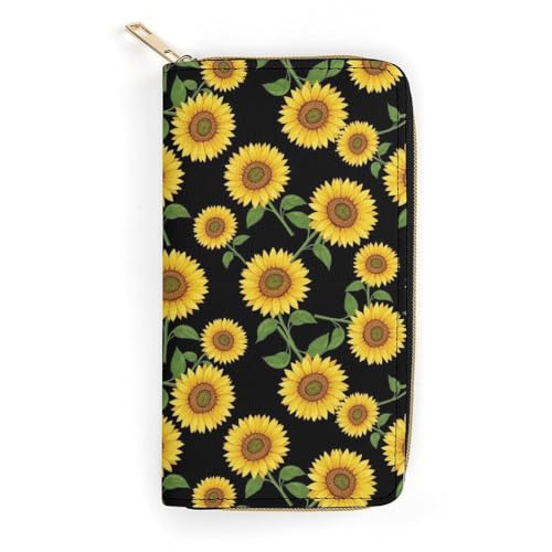 Large Capacity Beautiful Sunflower Wallet for Unisex, Wallets Easy to Carry, Compact Wallet for Outdoor Accessories