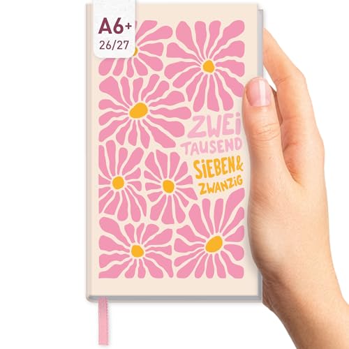 Häfft-Timer Slim Schülerkalender 2026 2027 A6+ Pink Flowers