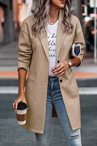 PRETTYGARDEN Women Plaid Shacket Jacket Trendy Fall Casual Button Wool Blend Tartan Trench Coat Winter Clothing with Pockets