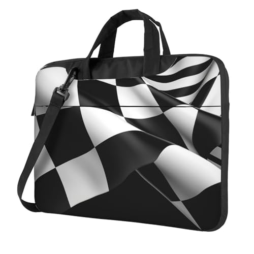 Bolso bandolera para laptop KHiry negro y blanco miniatura 1