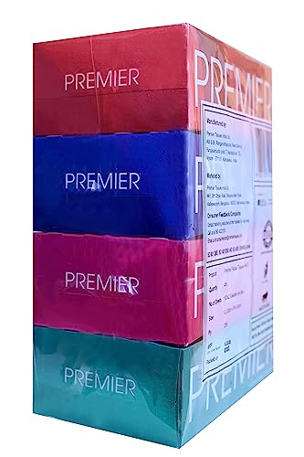 Image of Premier Box Face Tissue Papers 100 Pulls 2Ply (Pack of 4-400 Pulls, 800 Sheets) Soft & Absorbent Facial Tissues | Disposable Tissues for home, Car tissue box, Office tissue paper