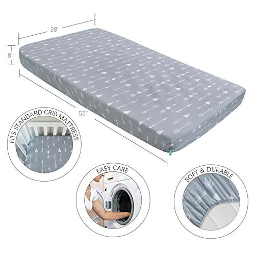 Image of Biloban 3-Piece Toddler Sheet Set Microfiber, Toddler Bedding Set Includes Crib Mattress Sheet, Flat Sheet and Envelope Pillowcase, Silky Soft, Breathable and Lightweight, Arrow
