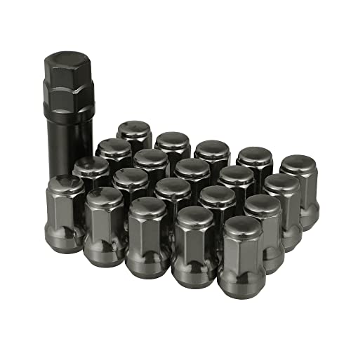 Tuerca hexagonal M12 x 1.25 para rueda ACROPIX en tono titanio con llave de zócalo