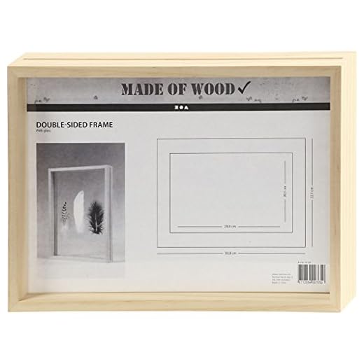 Dubbelsidig ram, A4, storlek 22,1x30,8 cm, djup 4,5 cm, tall, 1 st, innerstorlek 20,1x28,8 cm