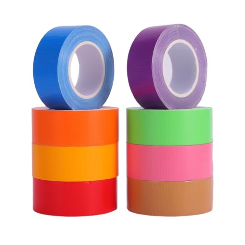 Maartla 8 Pack Rainbow Colored Duct Tape 1 Inch x 11 Yards Heavy Duty Duct Tape Colors No Residue Tear by Hand Waterproof Great for DIY Packing Marking and Arts & Crafts