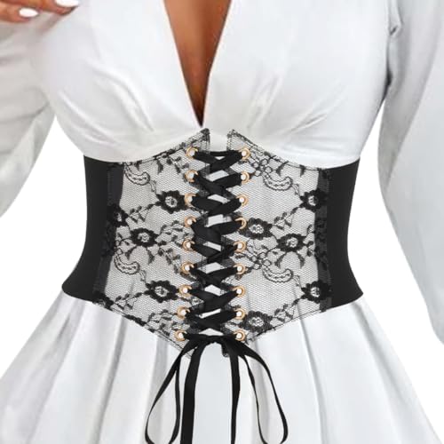 Black Corset Belt Wide Lace Waist Belts for Women2