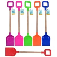 Electoys Kids Spade 50cm Plastic Shovel | Wood Shaft Beach Spades Sand Pit Accessories | Garden Digging Shovel for Children | Soil Scoop Sand Seaside Sandpit Toys for Kids | Assorted Colour | 1 Pack