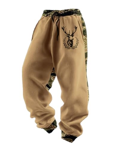 Men's Casual Vintage Camouflage Elk Pants Western Camo Hunting Clothes2