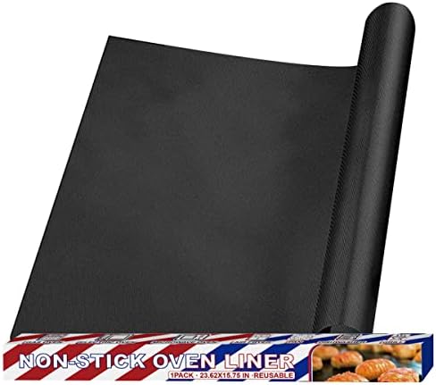 Oven Liners for Bottom of Oven, Non-Stick Electric & Gas Oven liners Mats, Air Fryer Reusable Liners, Heavy Duty Sheet Pan, Roast Tray, Baking Dish, BBQ Grill, Basket Liners, 23.62 * 15.75 in(1 Pack)