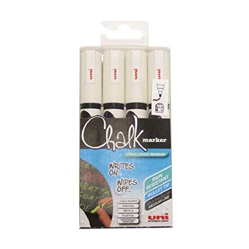 Finchley Uni-Ball UniChalk Chalk Marker Medium White (Pack of 4) 153494342 Pen Free