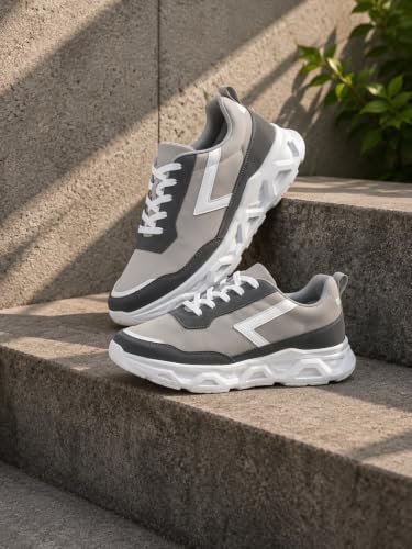 Image of Centrino Sneakers for Men | Lightweight Casual Shoes for Men Stylish | Breathable Mesh Walking Shoes | Cushioned Insole Comfortable Shoe for Man | Durable Sole Footwear|Trendy Lace-Up Shoes for College, Parties & Daily Use (9626)