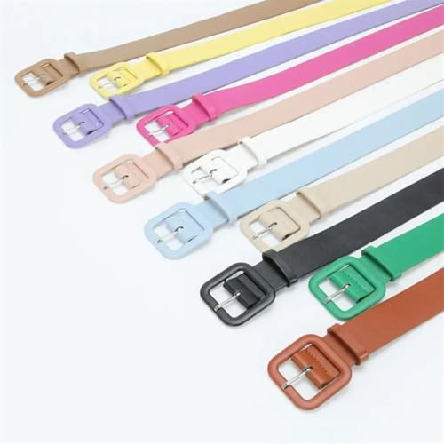 Rfmfkkg Women Belt Square Buckle Simple Candy Color Decorative Belt Vintage Strap Female Waistband3