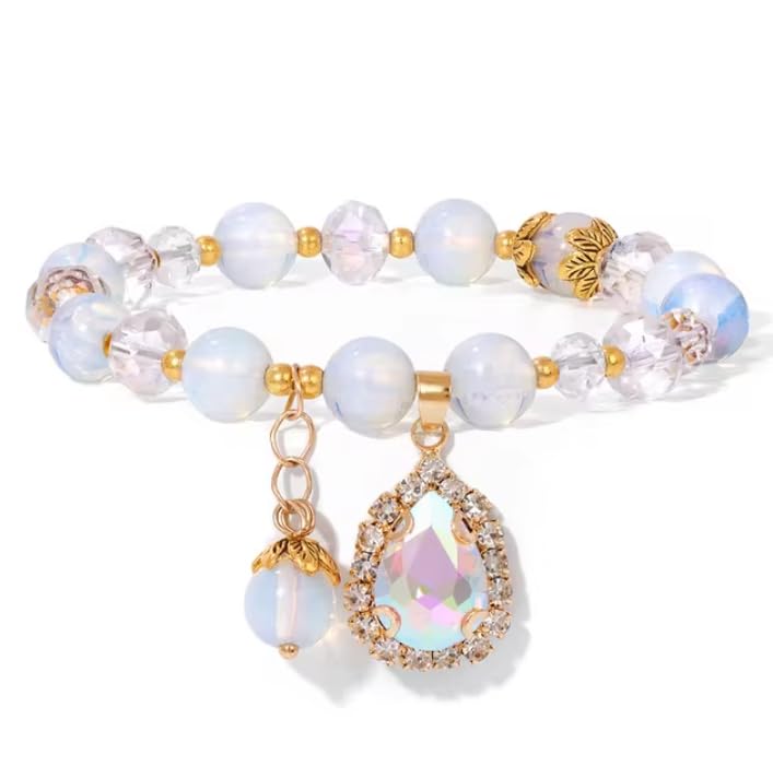 Pendentif en opale naturelle et quartz coloré un bijou d'exception pour femme
