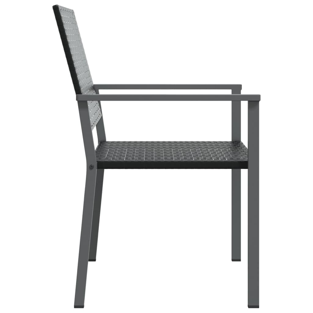 vidaXL Krzesła ogrodowe, 4 szt., czarne, 54x62,5x89 cm, polirattan