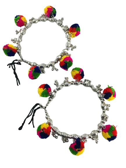 THE OPAL FACTORY Garba Navratri Jewellery Sets for Women German Silver Oxidised Afghani Bohemian Anklets/Payal for Women and Girls (Large) (B0CHMZH629) Amazon Price History, Amazon Price Tracker