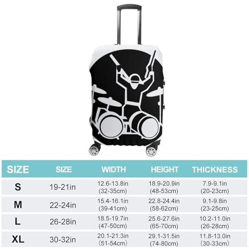 Carry on Luggage Cover Drummer Suitcase Covers for Luggages Tsa Approved Travel Luggage Sleeve Protector Elastic Suitcase Protector Anti-Scratch Washable Fits 19-30 Inch Case -S2