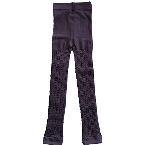 Sweetcakes Girl's Fleece-Lined Footless Tights, 1 Pair, L/XL (14-16), Black Knit2