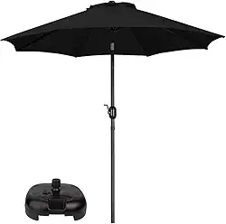 Ombrelone 3 metros Com Base Manivela Articulado Maresias Para Piscina Preto - AMZ - Preto