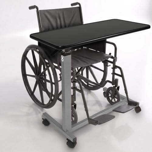 Image of Vaunn Medical Cart Adjustable Overbed Table with Wheels - Rolling Bedside Table for Hospital, Portable Standing Cart & Laptop Desk for Bed, Couch, Wheelchair