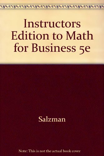 Mathematics for business 0673990095 Book Cover