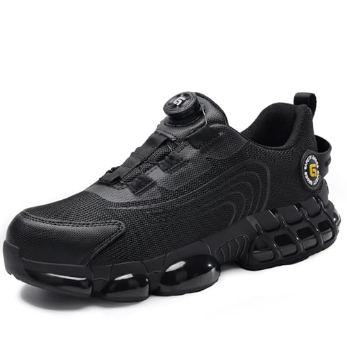 Steel Toe Shoes for Men Lightweight Work Shoes Puncture Proof Safety Sneakers Comfortable Steel Toe Sneakers Indestructible Industrial Footwear