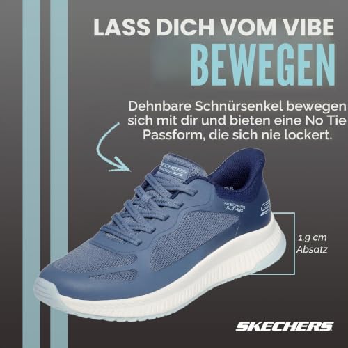 Skechers Damen Bobs Squad 4 Staple Look Slip-InTurnschuhe, Blue-Multi Mesh, 37.5 EU – Ansicht 2