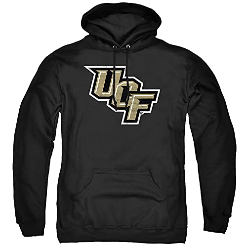 University of Central Florida UCF Knights University Of Central Florida Official Distressed Primary Logo Unisex Adult Pull-Over Hoodie ,Black, Medium, CLCCF200-AFTH-2