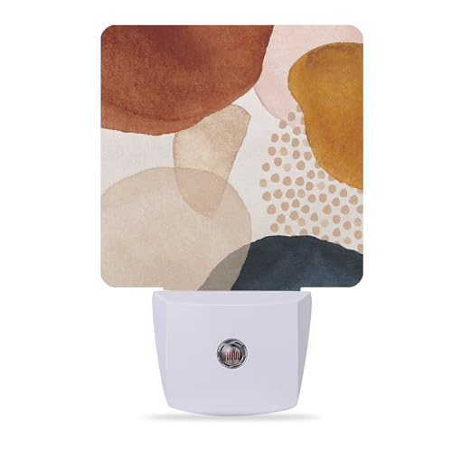 Image of Boho Abstract Night Light,Geometric Modern Art Night Lights Plug into Wall for Boys Girls, Led Lamp for Stairway /Hallway /Bedroom 0.5W Nightlight Sleep Friendly