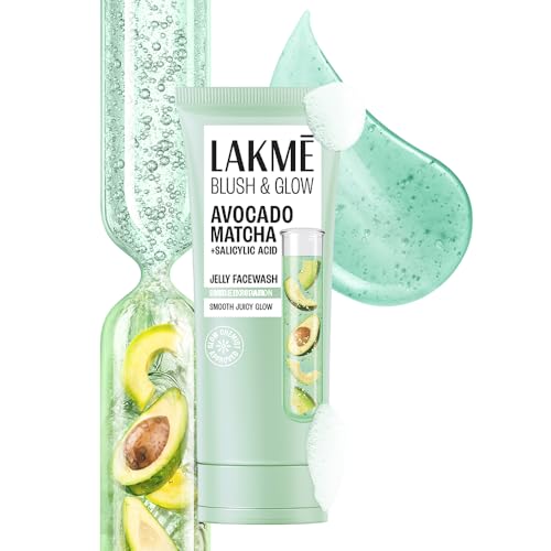 Image of LAKME Blush & Glow, Gentle Jelly Face Wash, 100 g, for Fresh Visible Glow, with Avocado Matcha & Salicylic Acid, Unclogs Pores Effectively, Ideal for Oily & Combination Skin