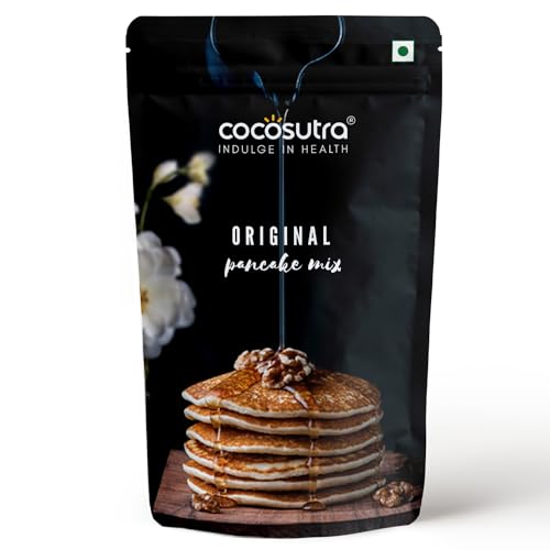 Image of COCOSUTRA Pancake Mix, Original Flavour, 300 g | 100% Natural, Vegan, Ready in 2-Minutes, Instant Breakfast Mix