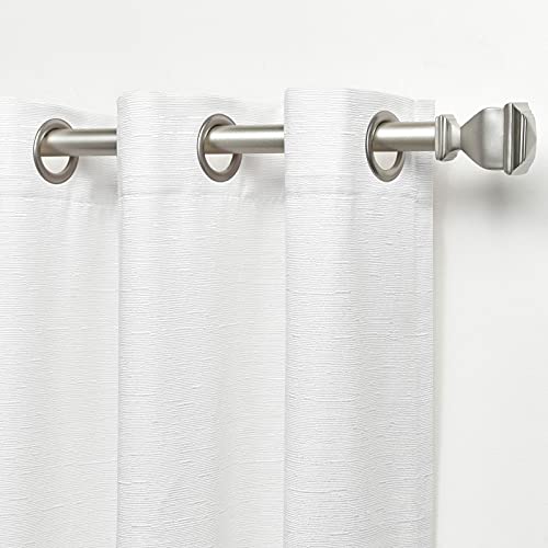Nicole Miller New York Sawyer Cotton Blend Grommet Top Light Filtering Curtain Panels, 52"X63", White, Set Of 2 #TOP2