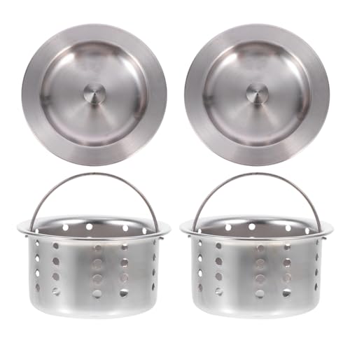 Set de 2 coladores para fregadero de cocina en acero inoxidable