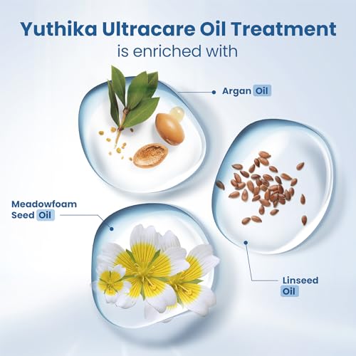 Image of YUTHIKA Pro UltraCare Kit: 250ml Shampoo + 150ml Hair Repair Mask + 100ml Oil Treatment - Infused with Meadowfoam Seed Oil, Enhances Smoothness & Shine, For All Hair Types - Vegan & Paraben-Free