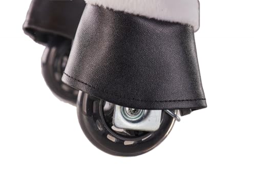 Ponnie Reitpferd mit Rollen Domino S (3-6 Jahre), Spielpferd zum Reiten mit Abnehmbarer Rosa Sattel und Halfter mit Zaumzeugund Kämmbare Mähne und Schwanz, Plüschpferd zum Reiten für Kinder