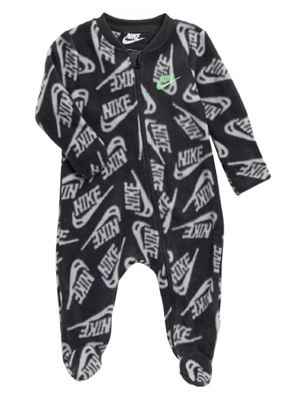 Image of Nike Unisex Baby Romper (Black/Grey, 3 Months)