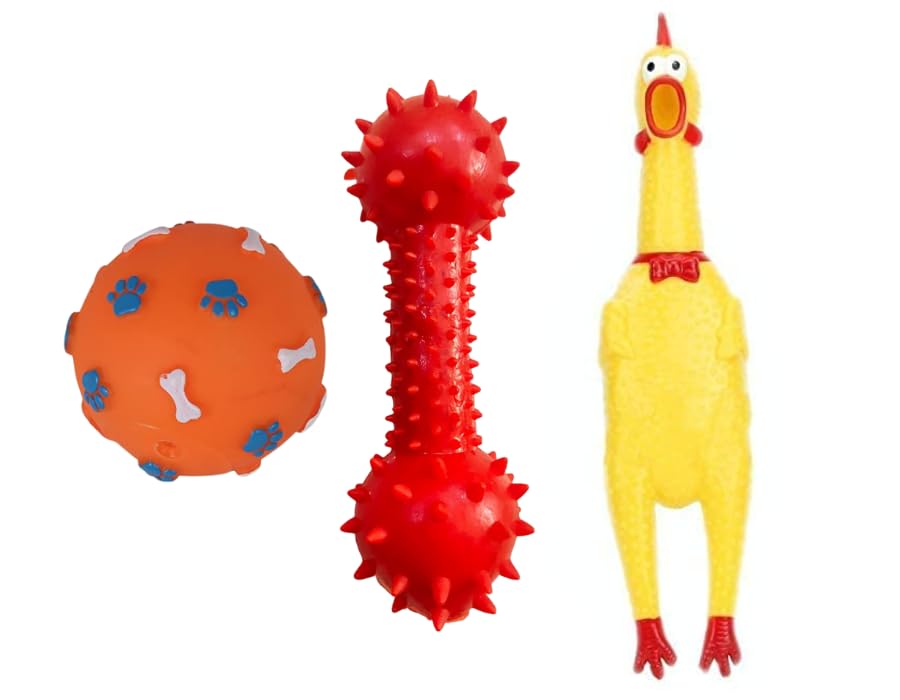 KittuPet Spike Teether Doumble Toy Fetch Ball Chicken Toy Gums Cleaner Toy Play Ball Toy Rubber Chew Bone Toy Pack of 3 (B0CFVTXYBH) Amazon Price History, Amazon Price Tracker