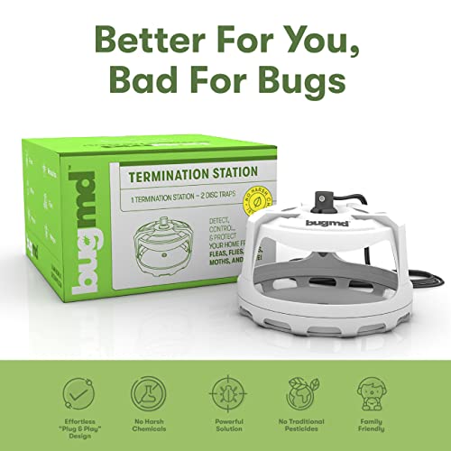 Bugmd Termination Station Pest Trapper - Flea Trap With Light And Refills, Sticky Trap For Ants, Cockroaches, Tick And Flea, Bug Catcher, Roach Trap #TOP6