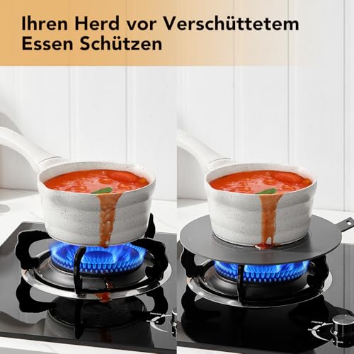 ACTIV CUISINE Induktion Adapterplatte 24 cm Induktionsadapterplatte mit abnehmbarem Griff Moka Induktionskochteller Adapter Edelstahl für die Verwendung von Kochgschirr auf Induktion, Schwarz