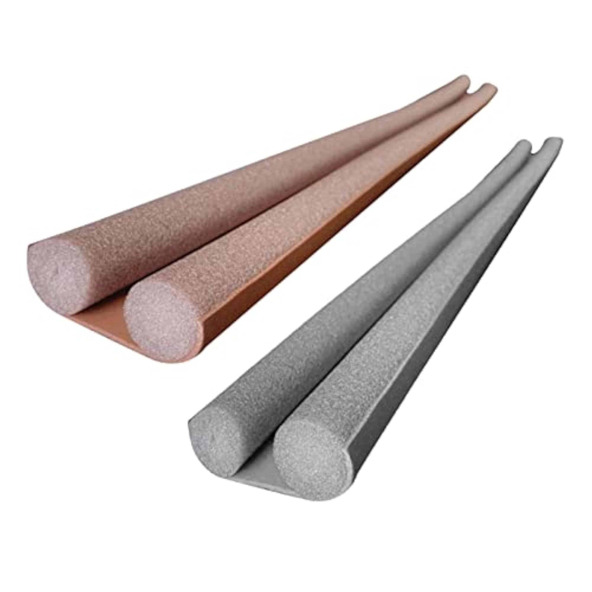 2pcs Door Bottom Seal Strip Draught Excluder Draft Stopper Gray Brown