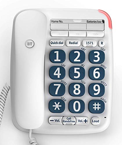 BT Big Button 200 Corded Telephone, White (Renewed)