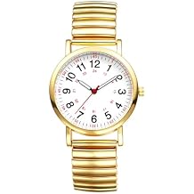 Avaner Womens Stretch Band Watches Elastic Strap Ladies Large Face Gold Silver Quartz Easy Reader Bracelet Wrist Watch