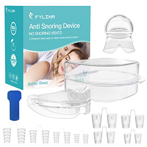 Preisvergleich Produktbild Schnarchstopper, FYLINA Anti Schnarch Gegen Schnarchen Komplett-Set, Neuartige 8pcs Nasenspreizer, Schnarchschiene, Zungenstabilisator Schnarchen Stopper Hilfe Anti Schnarch
