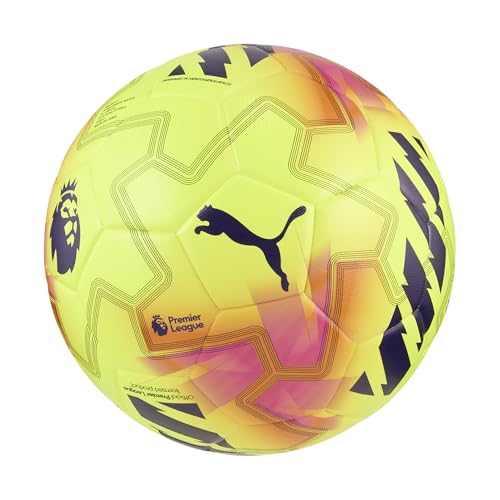 Puma Unisex Orbita Match Premiere League Soccer Ball (FIFA Quality), Fluo Yellow-Multicolor AH25, 5...