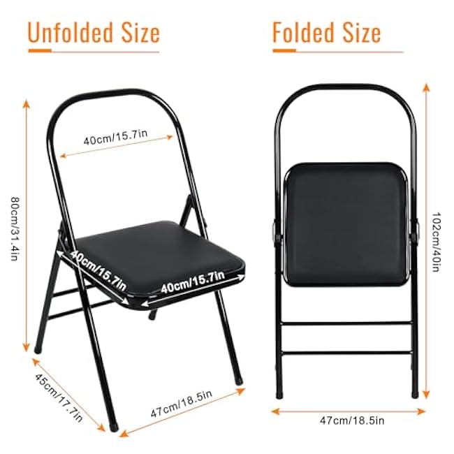 Yoga Chair - INNOLIFE Yoga Auxiliary Chair Backless Relieve Neck and Back Pain Chair, Backless Yoga Chair for Abs & Core, Balance Handstand, Flexibility and Strength Training