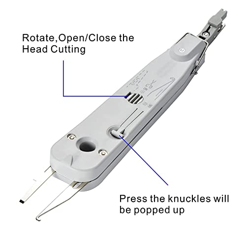 Image of XIKKART Punch Tool Crimping tool Krone Tool Impact Punchdown Tool IO insertion Tool Ratchet Type for 110 krone type Amp Modules Telephone Krone Tool Kronning Telephone Wire Junction Box (Pack OF 1)
