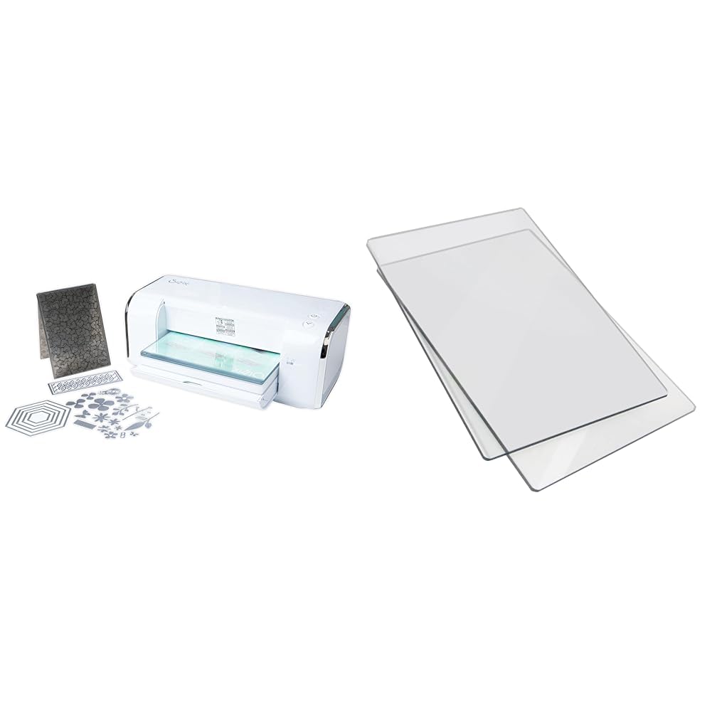 Big Shot Switch Plus Starterkit weiß - EU-Version & 655093 Standard-Schneidpläne, 1 Paar, Kunststoff, 22.2 x 15.5 x 0.3cm
