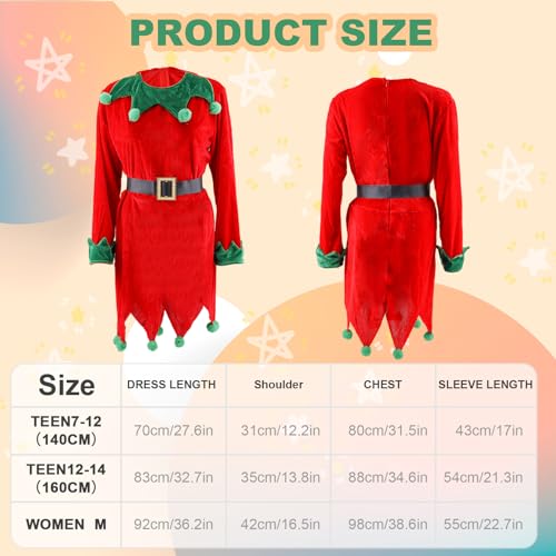 XIHIRCD Christmas Elf Costume Sets, Funny Jester Cosplay Outfit With Elf Hat, Long Striped Socks, Bell Shoes - Image 2